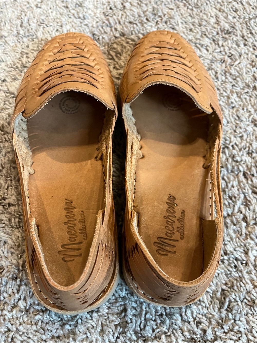 Woven Leather Slip-On Loafers in Tan - Picture 4 of 4